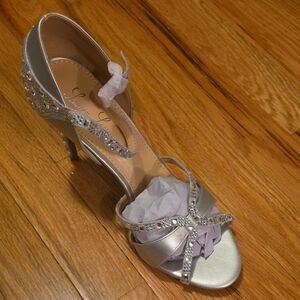 Lauren Lorraine Silver Embellished Heels